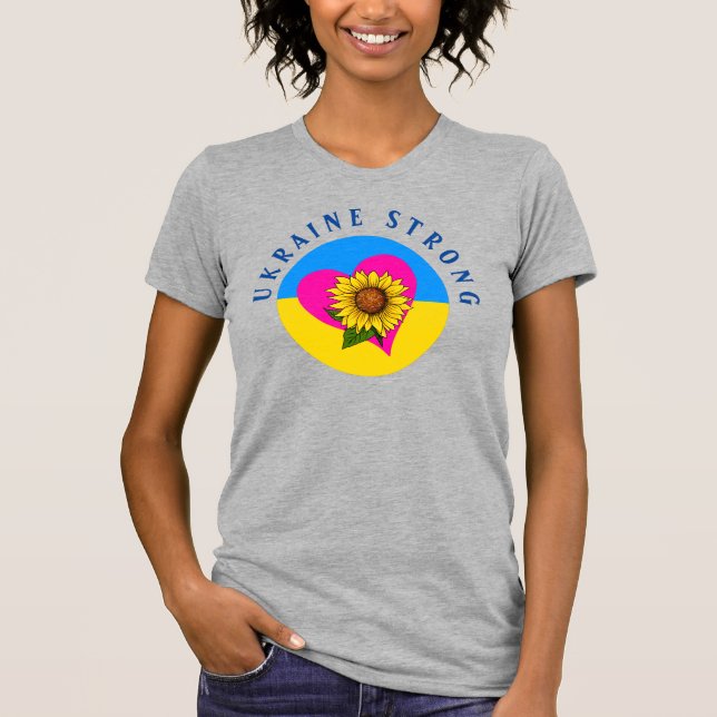 Camiseta del corazón del girasol en Ucrania (Anverso)