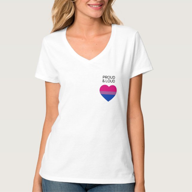 Camiseta del corazón del orgullo bisexual (Anverso)
