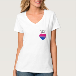Camiseta del corazón del orgullo bisexual