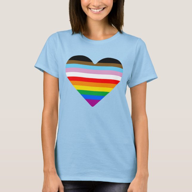Camiseta del corazón del orgullo del progreso (Anverso)
