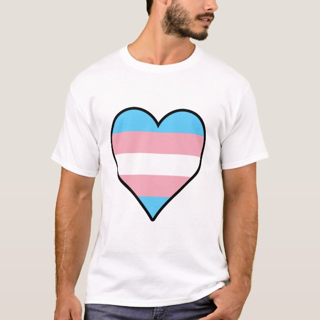 Camiseta del corazón del orgullo transgénero (Anverso)