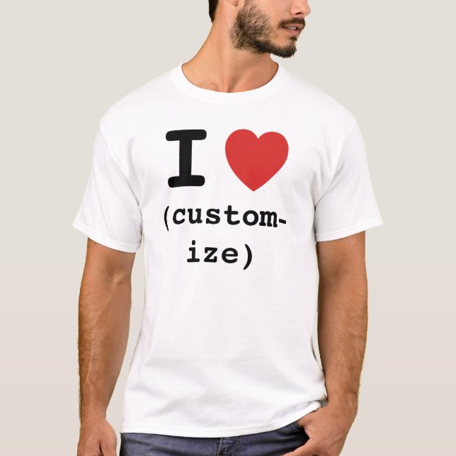 Camiseta del corazón del personalizable I (Anverso)