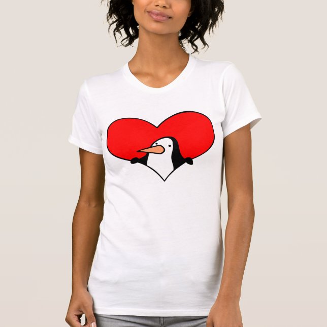 Camiseta del corazón del pingüino (Anverso)