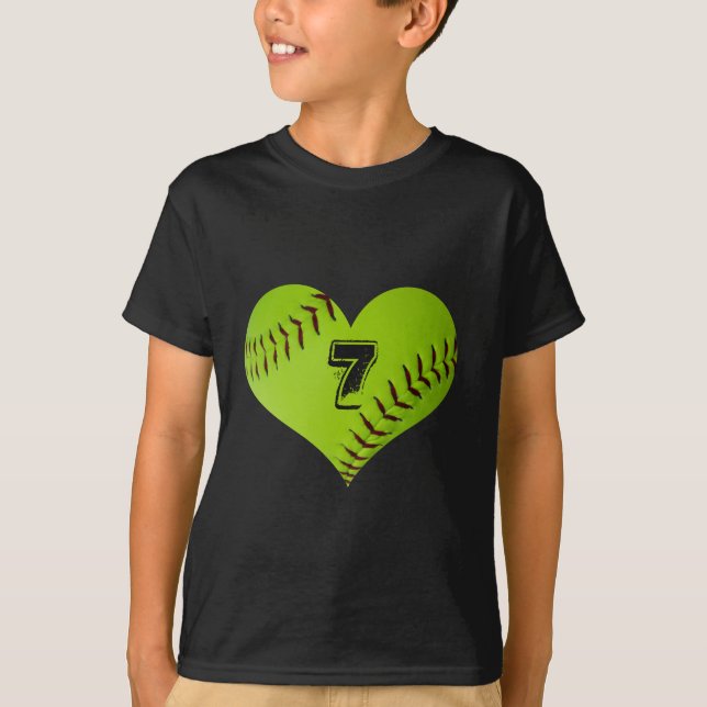 Camiseta del corazón del softball (Anverso)