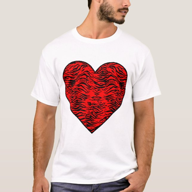 Camiseta del corazón del tigre rojo para niños (Anverso)