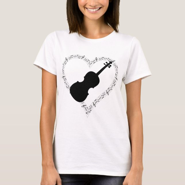 Camiseta del corazón del violín (Anverso)