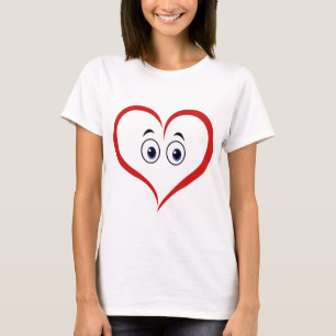 Camiseta del corazón rojo de amor divertido