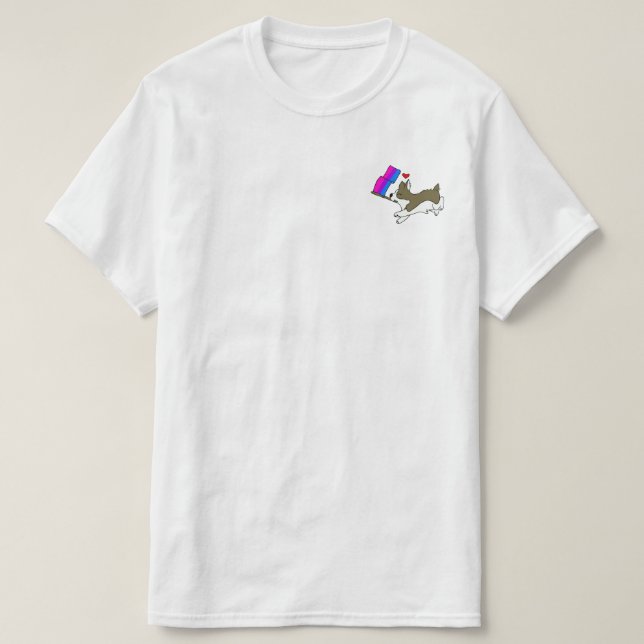 Camiseta del Corgi del orgullo del BI (Diseño del anverso)