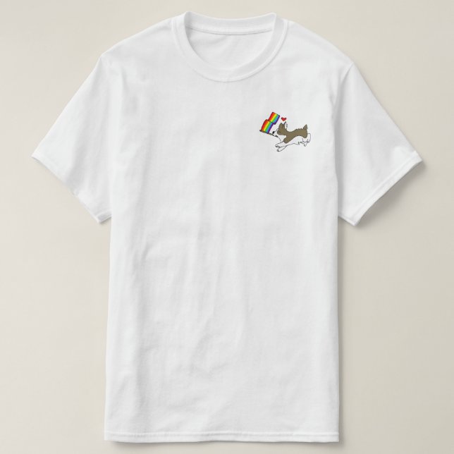 Camiseta del Corgi del orgullo gay (Diseño del anverso)