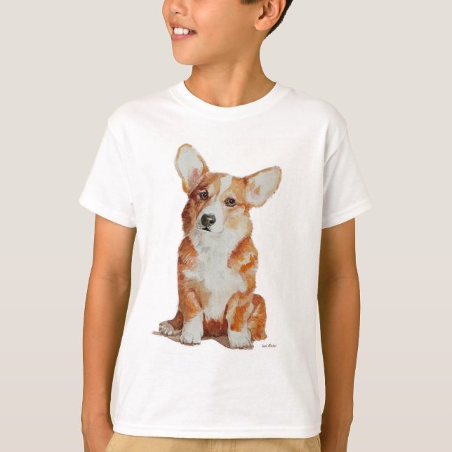Camiseta del Corgi del perrito para el muchacho (Anverso)