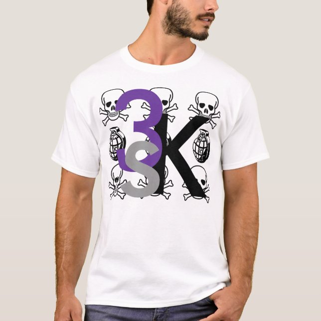 camiseta del cráneo 3Kings y de las bombas (Anverso)