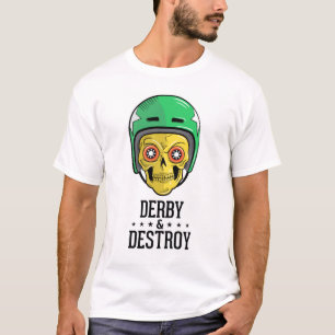 Camiseta del cráneo de Derby del rodillo
