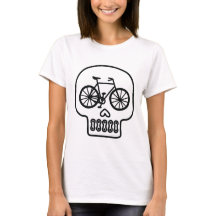 Camiseta del cráneo de la bici