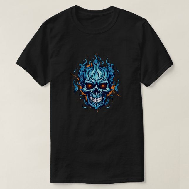 Camiseta del cráneo de la furia que se inclina - G (Diseño del anverso)