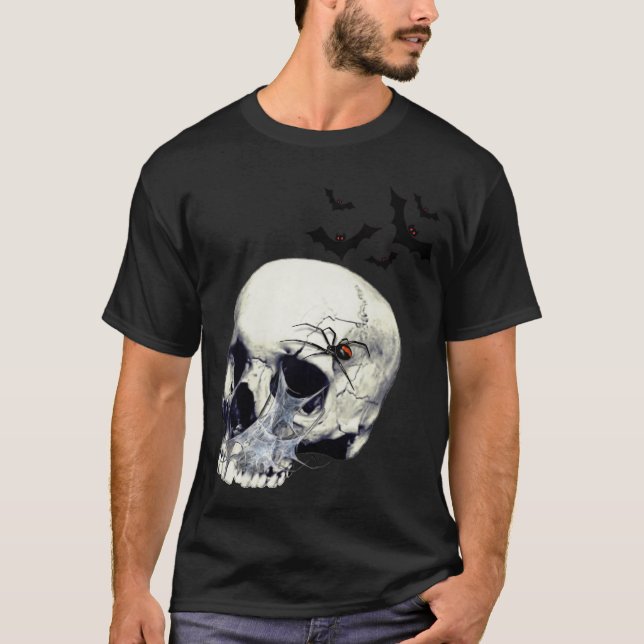 Camiseta del cráneo de la viuda negra (Anverso)