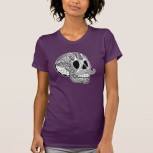 Camiseta del cráneo del azúcar del bigote de las