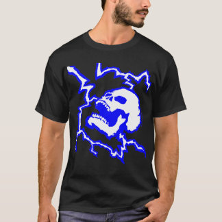 Camiseta del cráneo y del relámpago