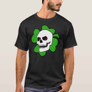 Camiseta del cráneo y del trébol de Debasedtothi