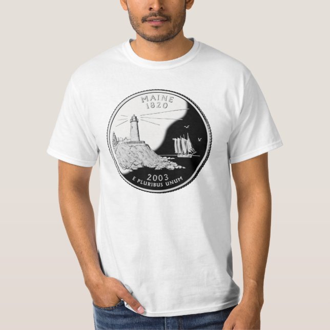 Camiseta del cuarto del estado de Maine (Anverso)