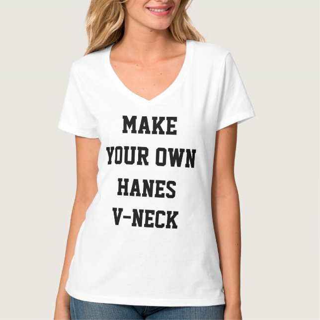 CAMISETA del CUELLO EN V de HANES de las mujeres (Anverso)