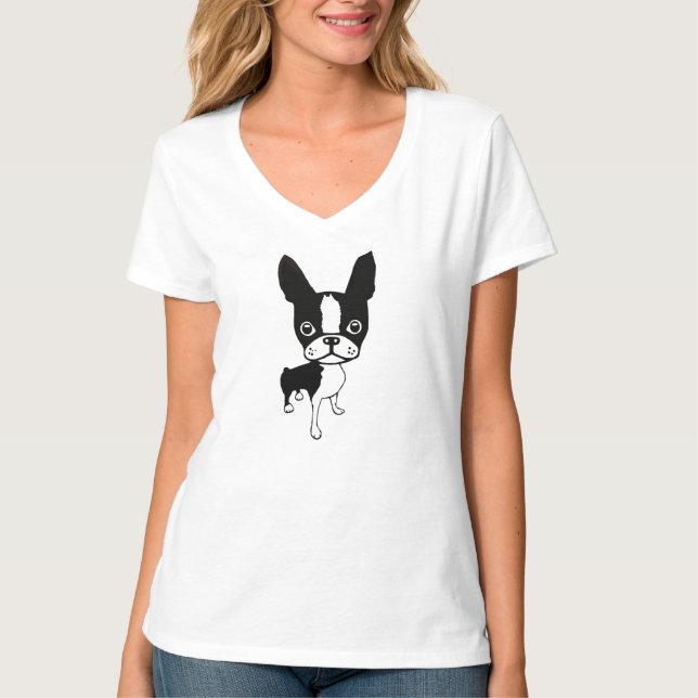 Camiseta del cuello en v de las señoras del (Anverso)