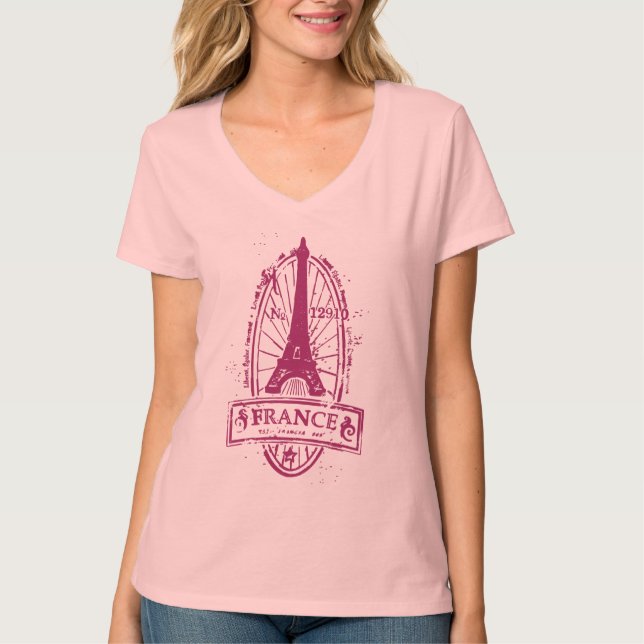 Camiseta del cuello en v de las señoras del sello (Anverso)