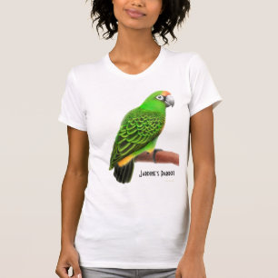 Camiseta del cuello en v del loro de Jardines