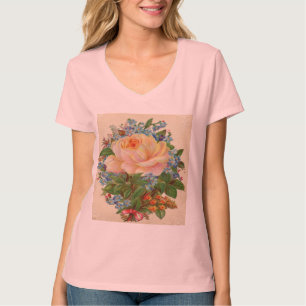 Camiseta Del cumpleaños color de rosa del vintage madre