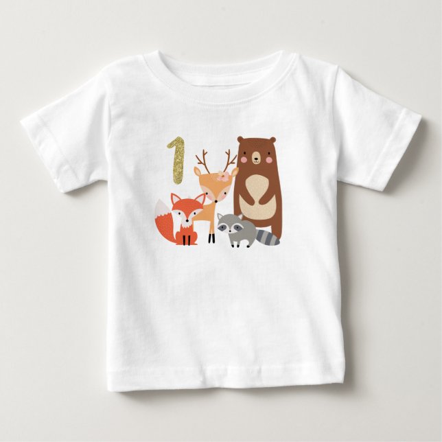 Camiseta del cumpleaños del arbolado de los niños (Anverso)