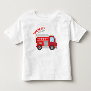 Camiseta del cumpleaños del Firetruck