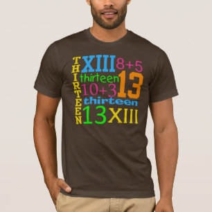 CAMISETA del cumpleaños del GRÁFICO del NEÓN 13 de