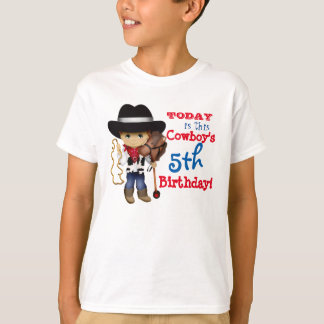 Camiseta del cumpleaños del vaquero
