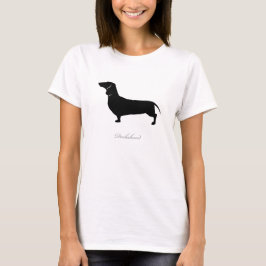 Camiseta del Dachshund (versión lisa negra 1)