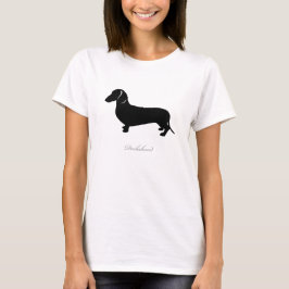 Camiseta del Dachshund (versión lisa negra del