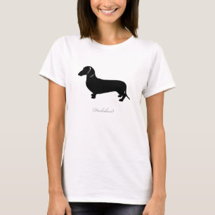 Camiseta del Dachshund (versión lisa negra del
