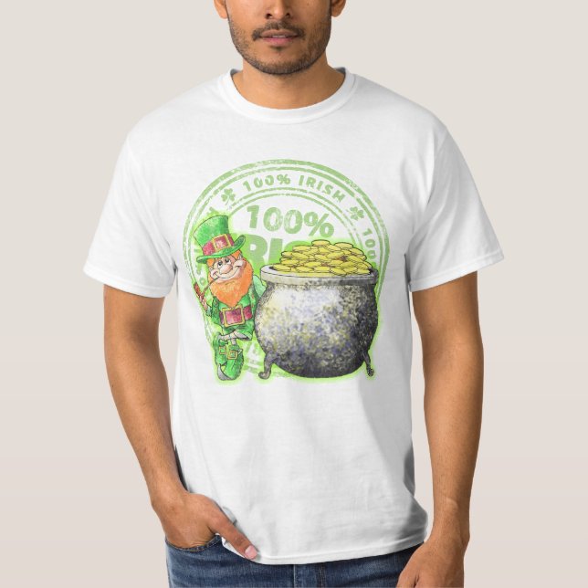 Camiseta del ~ del oro del Leprechaun del irlandés (Anverso)
