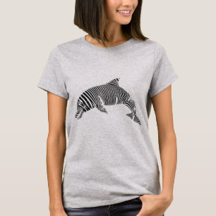 Camiseta del delfín de la raya de la cebra