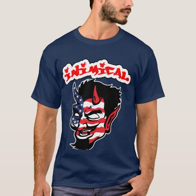 Camiseta del demonio estadounidense hostil (Anverso)