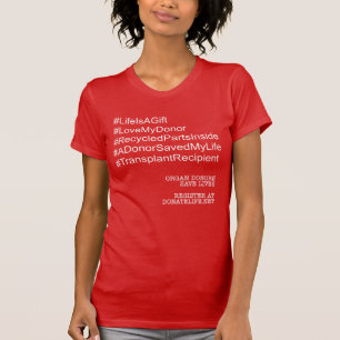 Camiseta del destinatario del trasplante de hashta