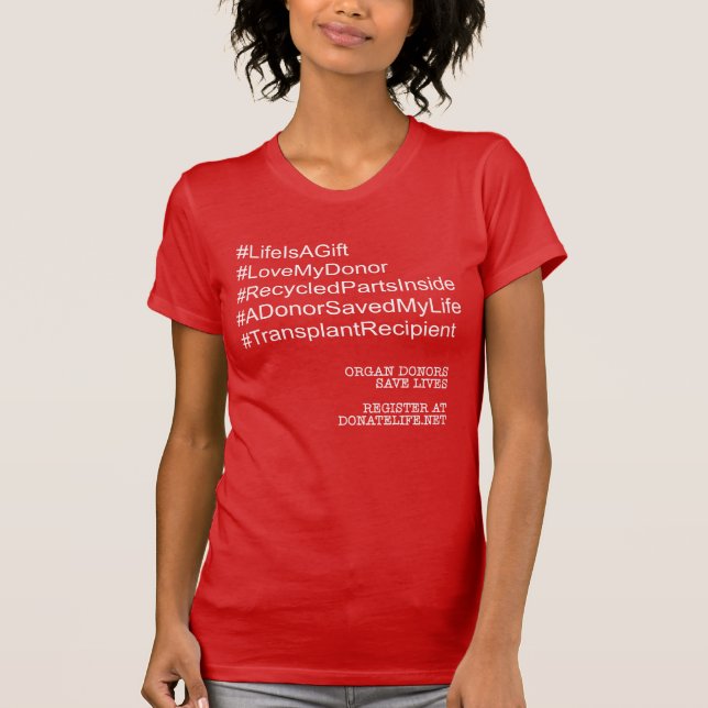Camiseta del destinatario del trasplante de hashta (Anverso)