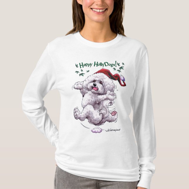 Camiseta del día de fiesta de Bichon Frise (Anverso)