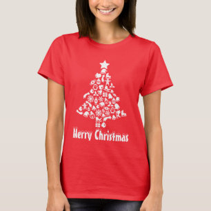 Camiseta del día de fiesta del árbol de navidad de