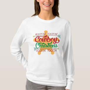 Camiseta del día de fiesta del navidad del vaquer