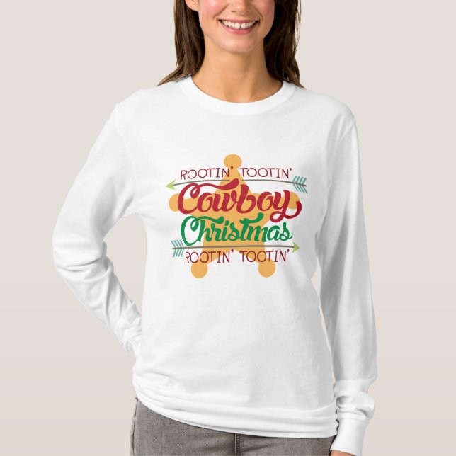 Camiseta del día de fiesta del navidad del vaquero (Anverso)