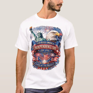 Camiseta del Día de la Independencia de Dios Bendi