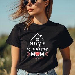 Camiseta del día de la madre blanca y negra