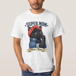 Camiseta del Día de la Madre Super Mama Black Cat
