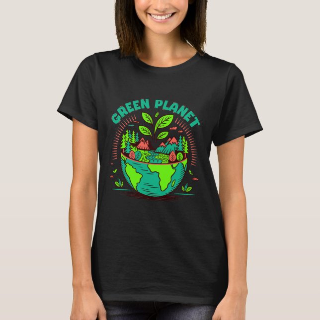 Camiseta del Día de la Tierra Planeta Verde (Anverso)