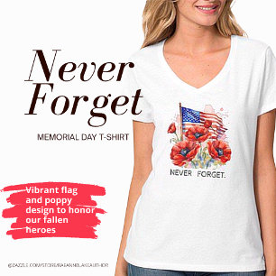 Camiseta del Día de los Caídos Nunca Olvidar