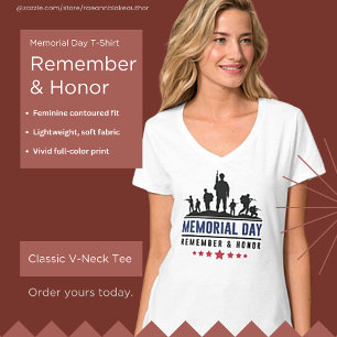 Camiseta del Día de los Caídos para Recordar y Hon